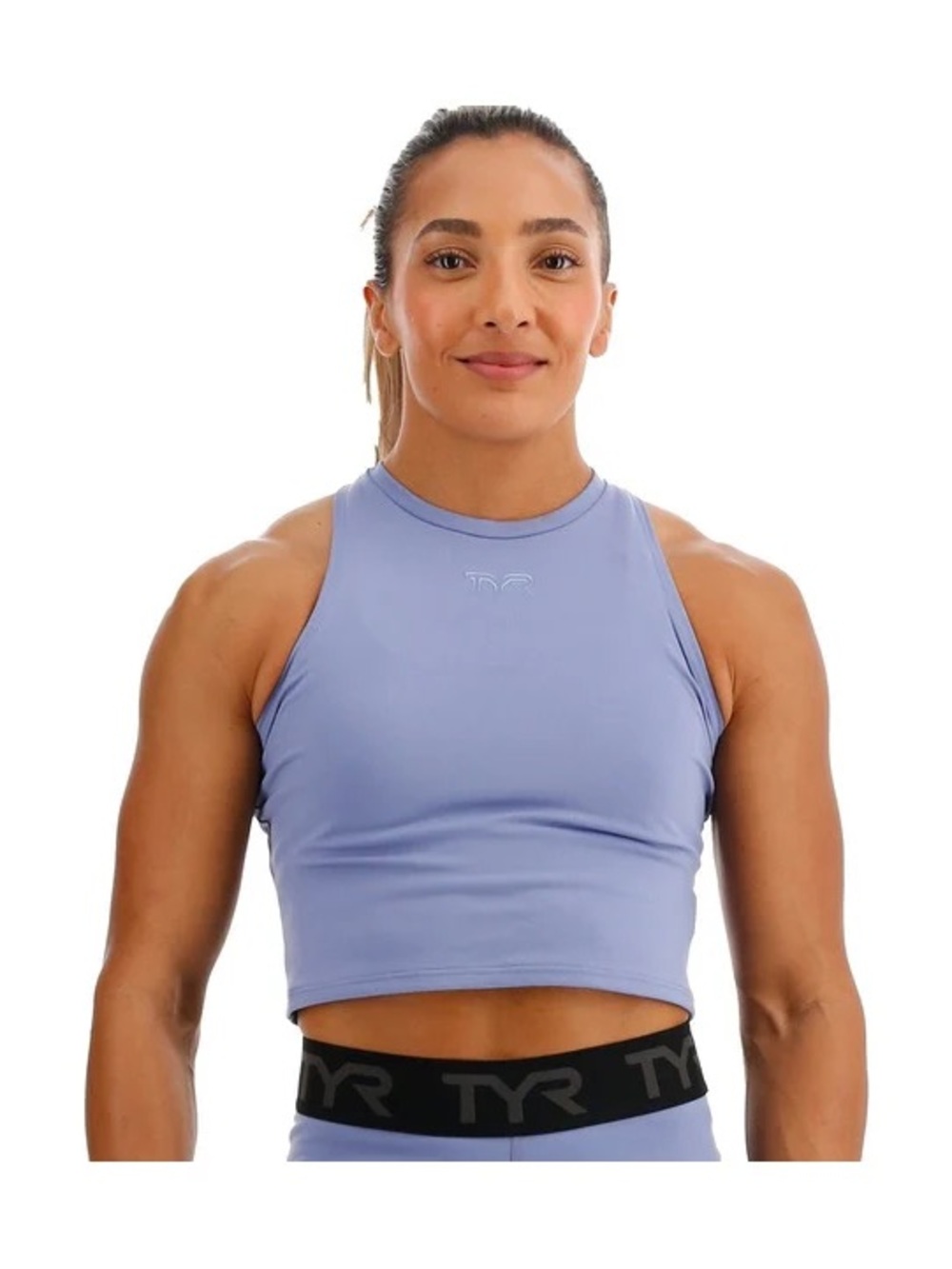 TYR Lavender High-Neck cropped tank